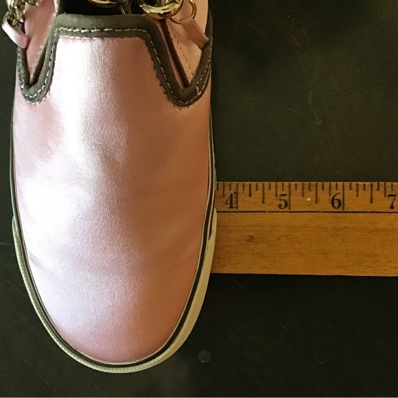 Juicy Couture Pink Satin Bling Slip On Boat Shoes - Picture 10 of 16